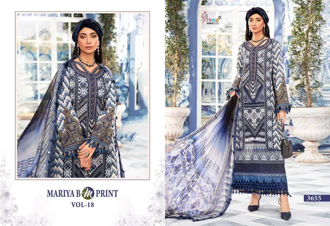 Mariya B M Print Vol 18 By Shree Embroidery Patch Cotton Pakistani Suits Suppliers In Surat
